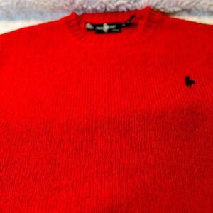 Hunt club woman Shetland Wool sweater. Burnt orange Crew next pull over size L